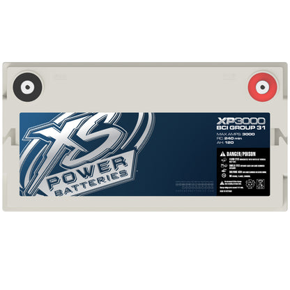 XS Power Batteries 12V AGM XP Series Supplemental Batteries - M6 Terminal Bolts Included 3000 Max Amps XP3000